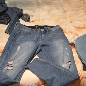 Distressed Blue Denim Jeans